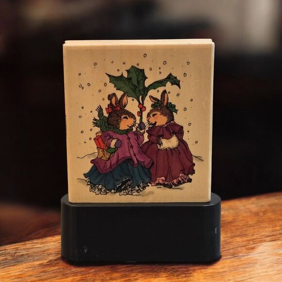 Susan Wheeler Holly Pond Hill Snow Bunnies & Jamie Carter Christmas Rubber Stamp - Picture 5 of 16